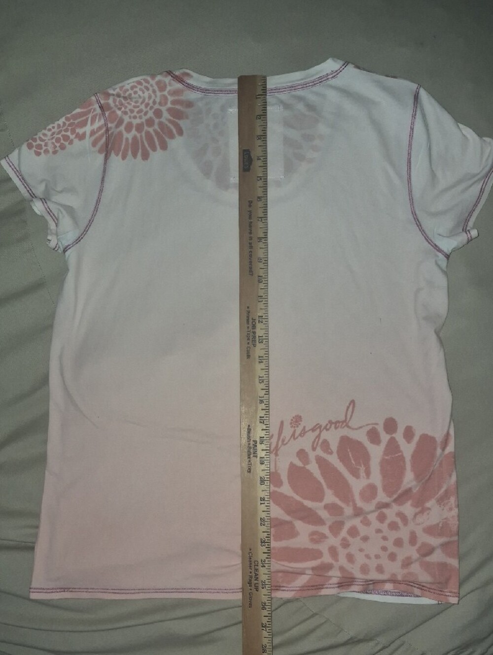 Life Is Good White Tee with Dusty Rose Floral Print - Picture 4 of 4